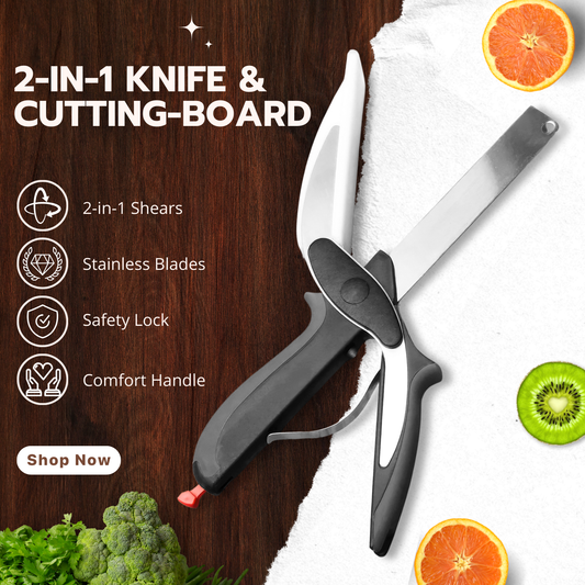 MTE© SLICEMATE™ - 2 IN 1 KNIFE AND CUTTING BOARD