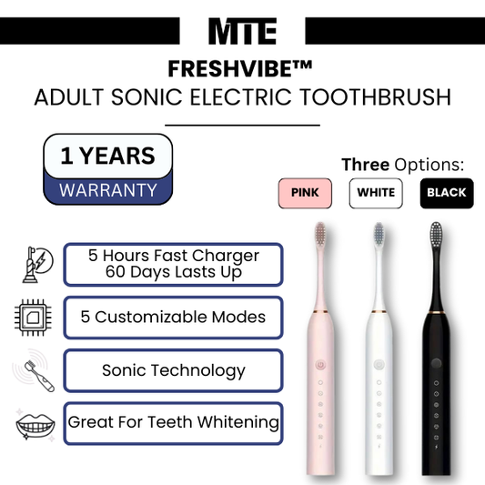 MTE© FreshVibe™ - Adult Sonic Electric Toothbrush